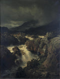 Andreas Achenbach Rock Landscape With Waterfall in Norway 1853 Fine Art Print