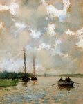 Johan Hendrik Weissenbruch Rowing on the River 1880 Fine Art Print