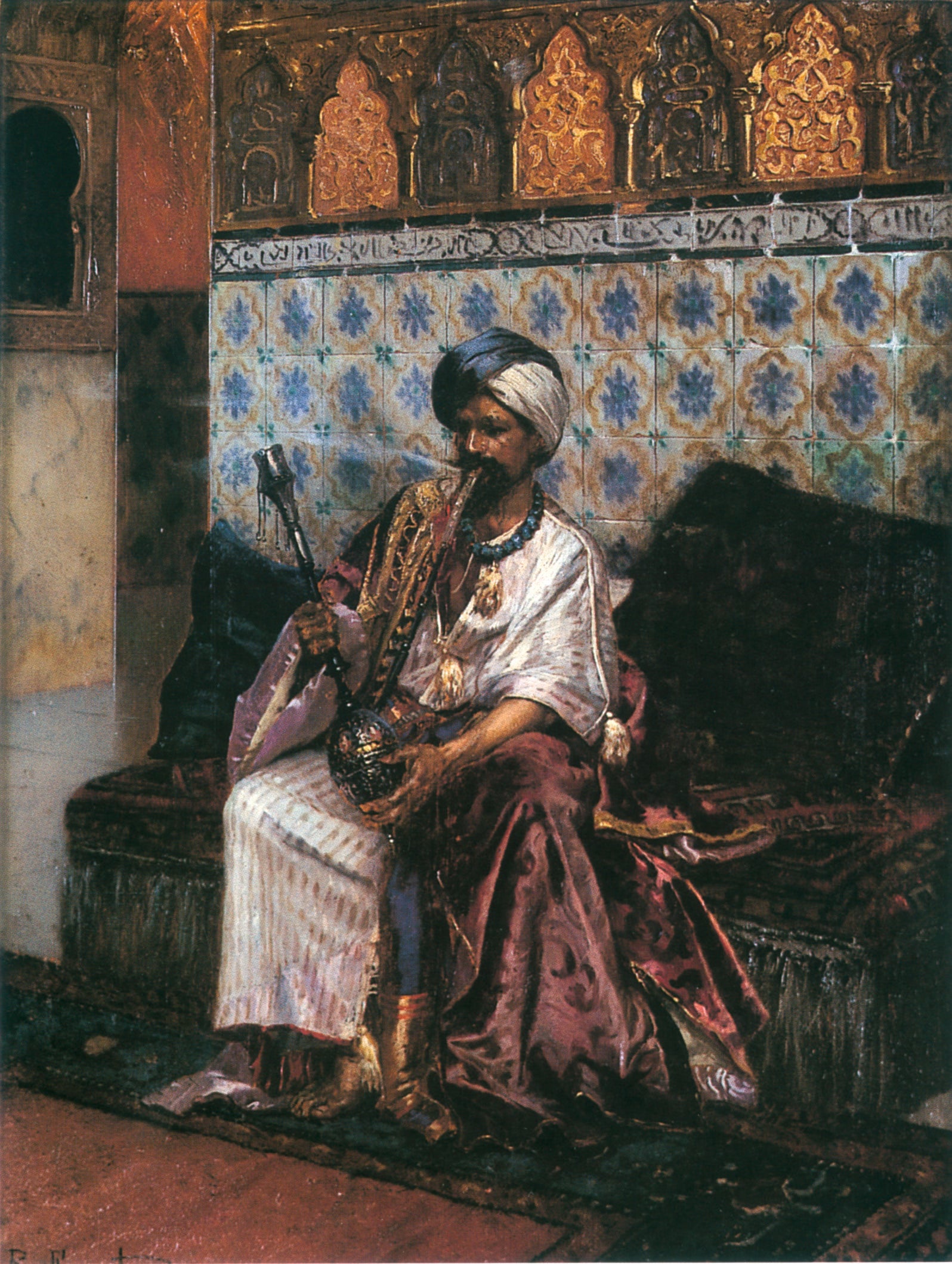 Rudolf Ernst Le Fumeur De Narghilé 1887 Fine Art Print
