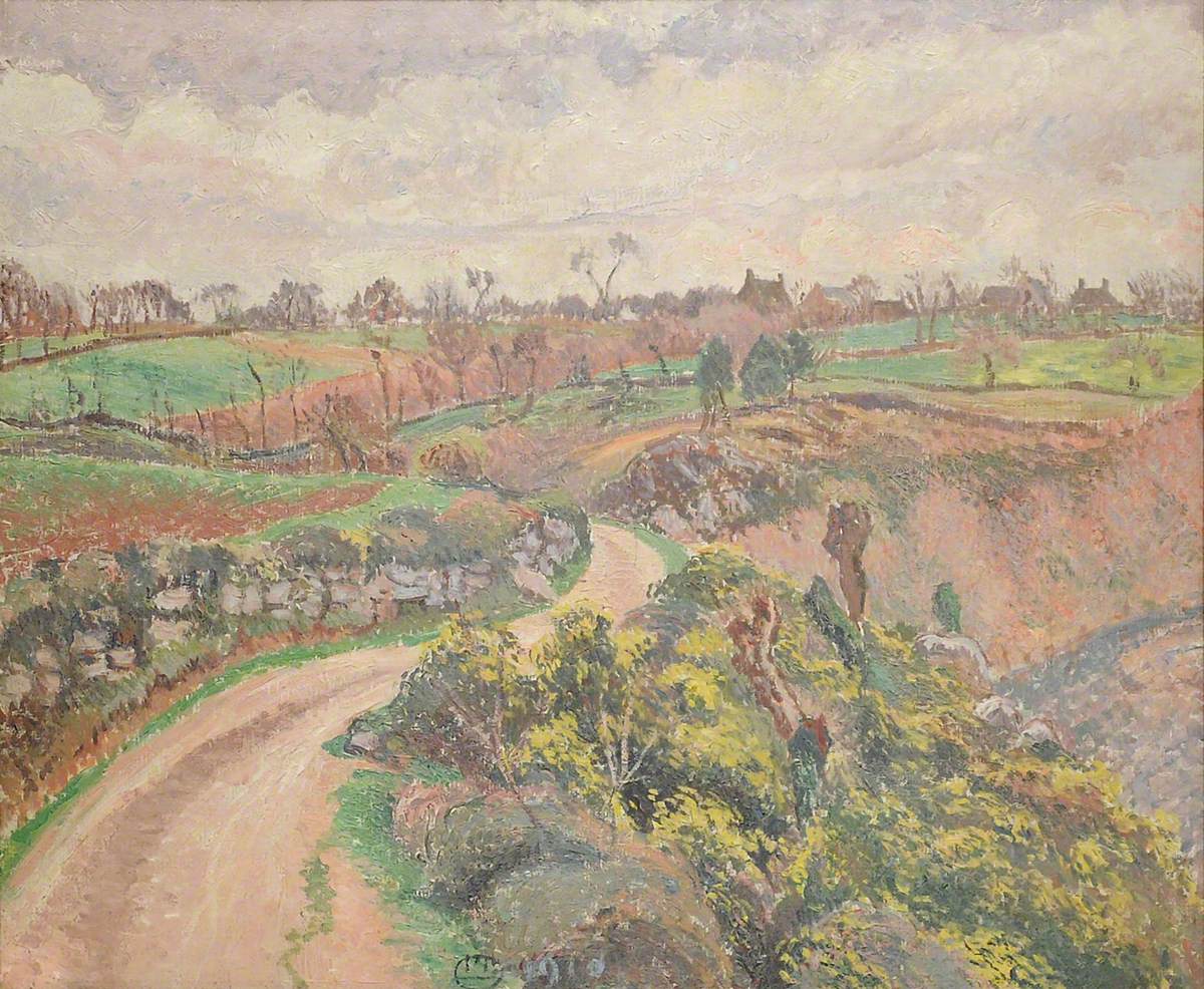 Lucien Pissarro Rue De Poulfenc À Riec 1910 Fine Art Print