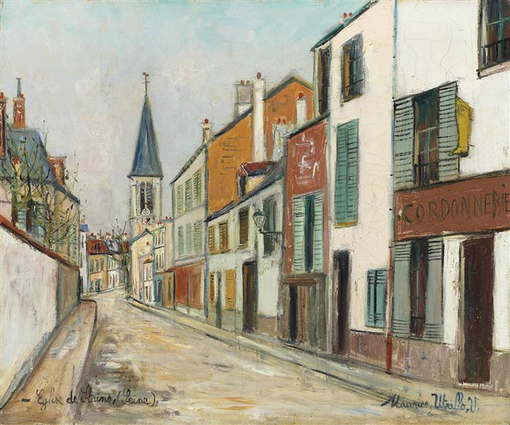 Maurice Utrillo Rue Jean Durand Et L'église, Stains 1940 Fine Art Print