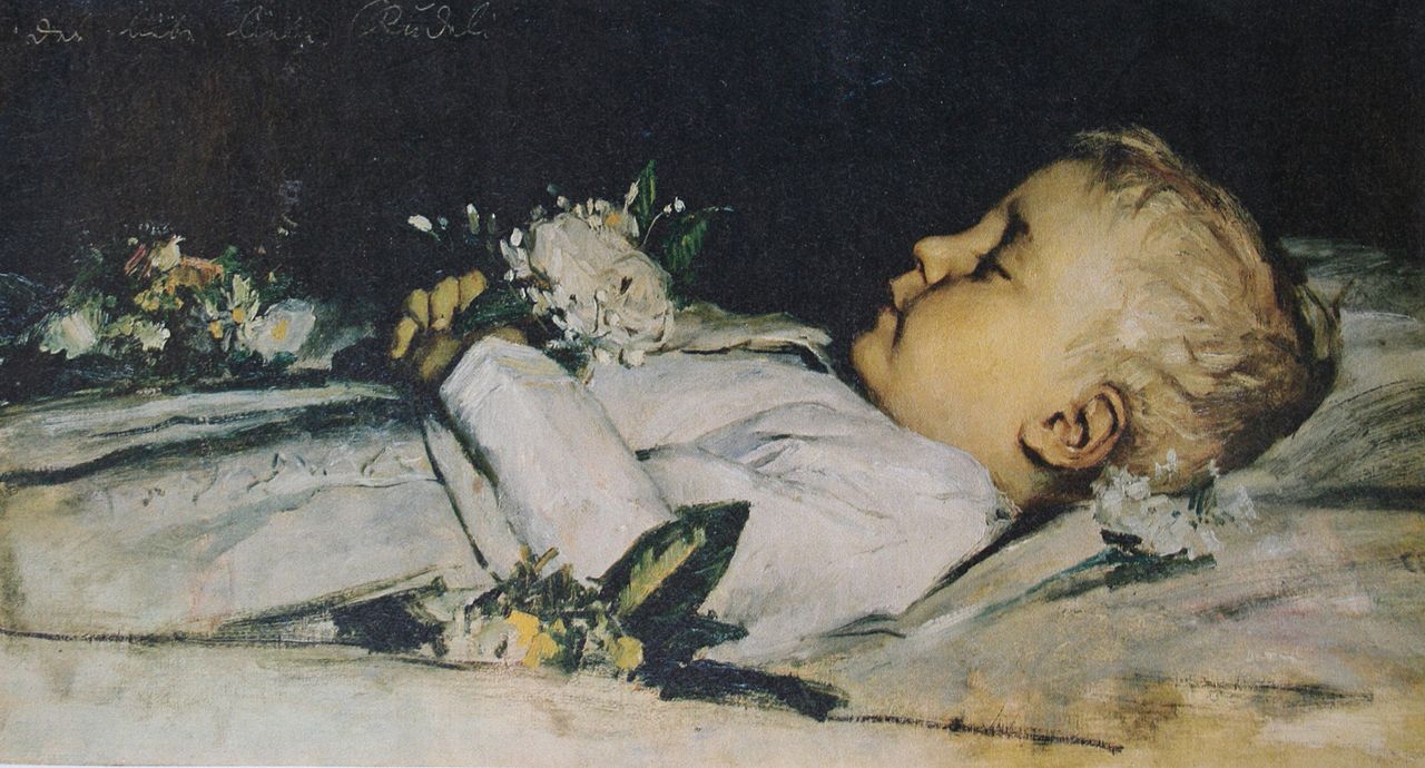 Albrecht Anker Ruedi Anker on his death bed, Christoph Blocher Collection 1869 Fine Art Print