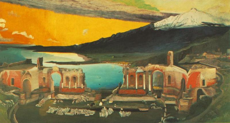 Tivadar Kosztka Csontvary Ruins of the Ancient Theatre of Taormina 1905 Fine Art Print