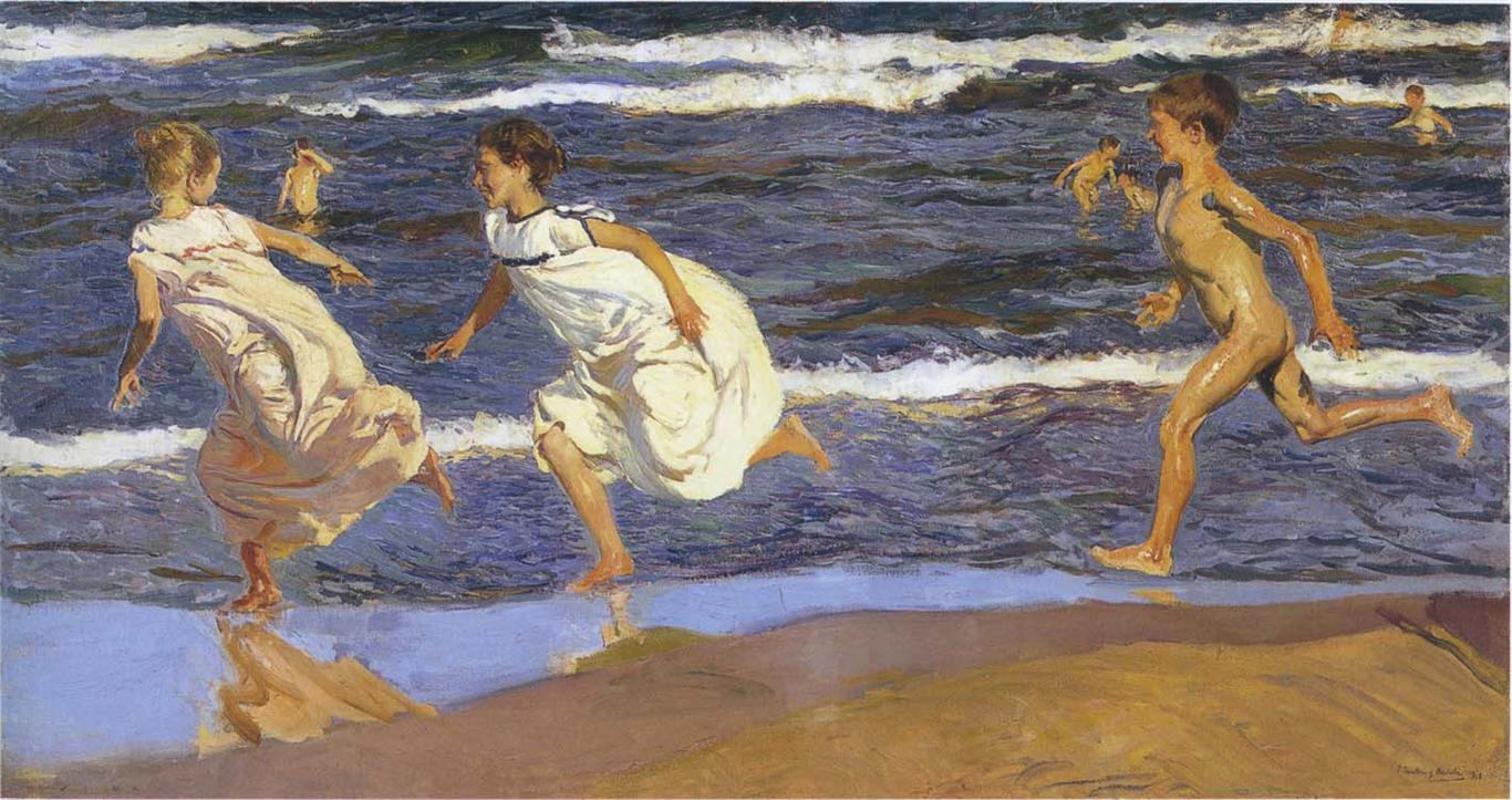 Joaquín Sorolla Running along the Beach 1908 Fine Art Print