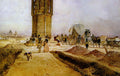 Rudolf von Alt Rush Hour traffic on the National Road 1850 Fine Art Print