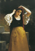 William-Adolphe Bouguereau Rustic toilet 1869 Fine Art Print