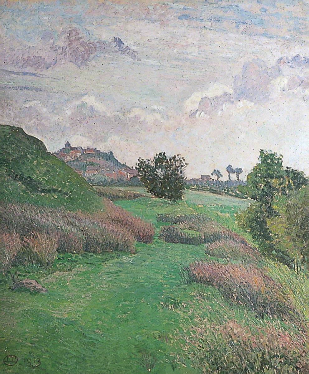 Lucien Pissarro Rye from Cadborough Hill, East Sussex, Grey Afternoon 1913 Fine Art Print