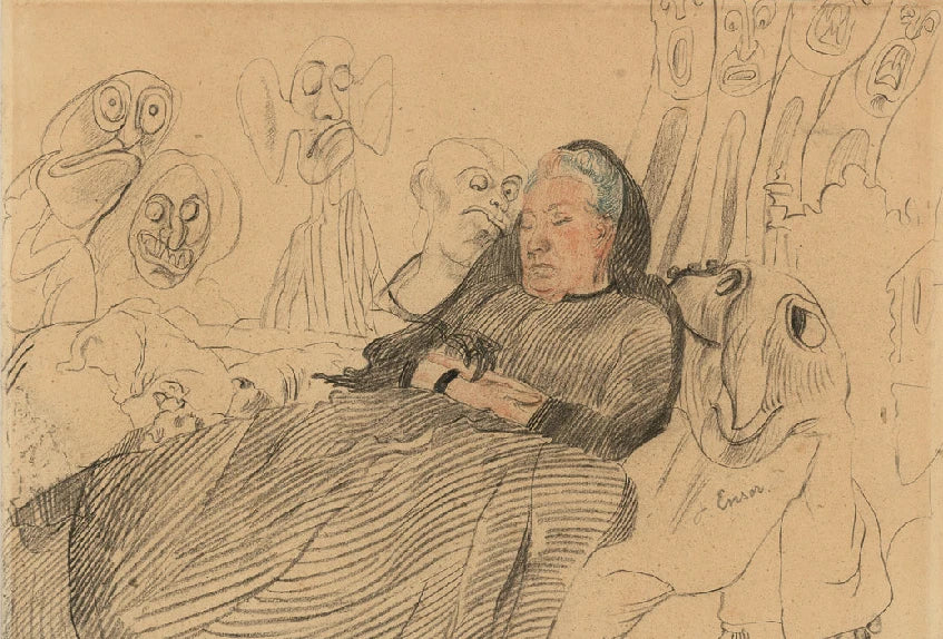 James Ensor My Aunt Asleep Dreaming of Monsters 1890 Fine Art Print