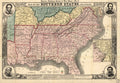 Map of the Southern States - Civil War Era Map 1860 Fine Art Print