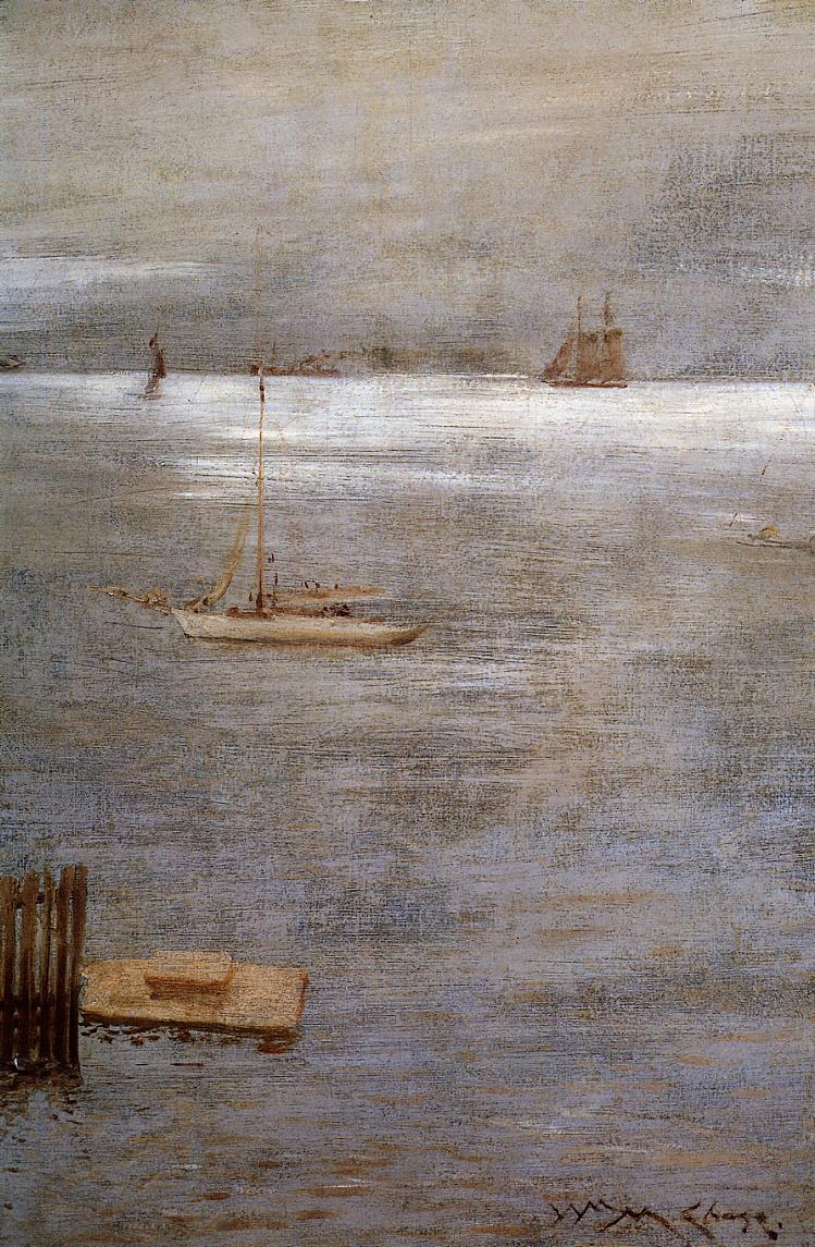 William Merritt Chase Sailboat at Anchor 1881 Fine Art Print