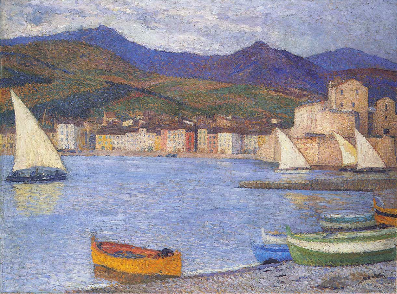 Henri Martin Sailboats in the Port of Collioure 1920 Fine Art Print