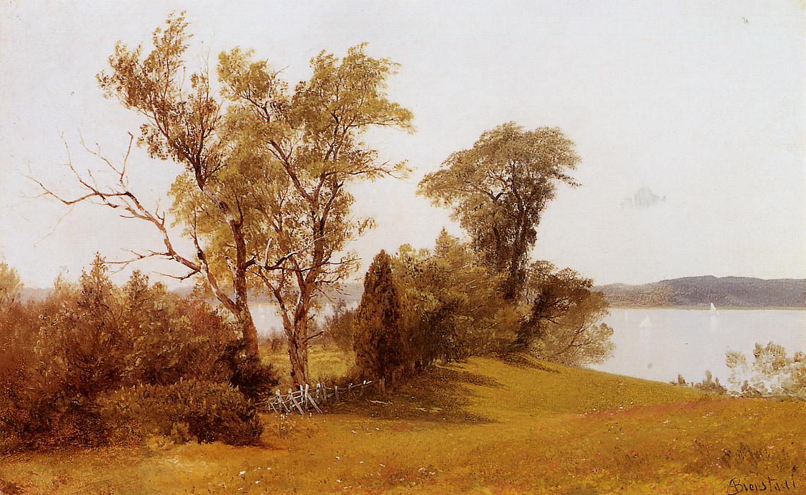 Albert Bierstadt Sailboats on the Hudson at Irvington 1886-1889 Fine Art Print