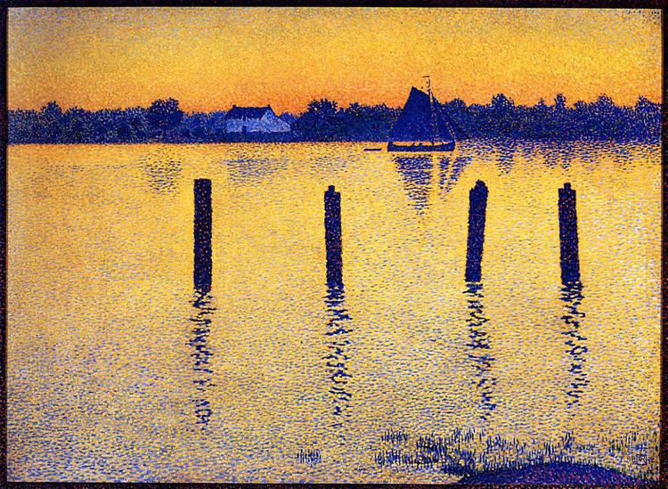 Theo van Rysselberghe Sailboats on the River Scheldt 1892 Fine Art Print
