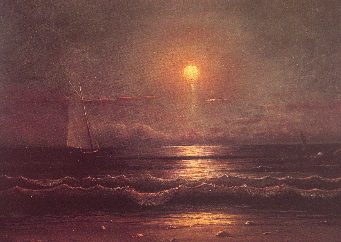 Martin Johnson Heade Sailing by Moonlight 1860 Fine Art Print