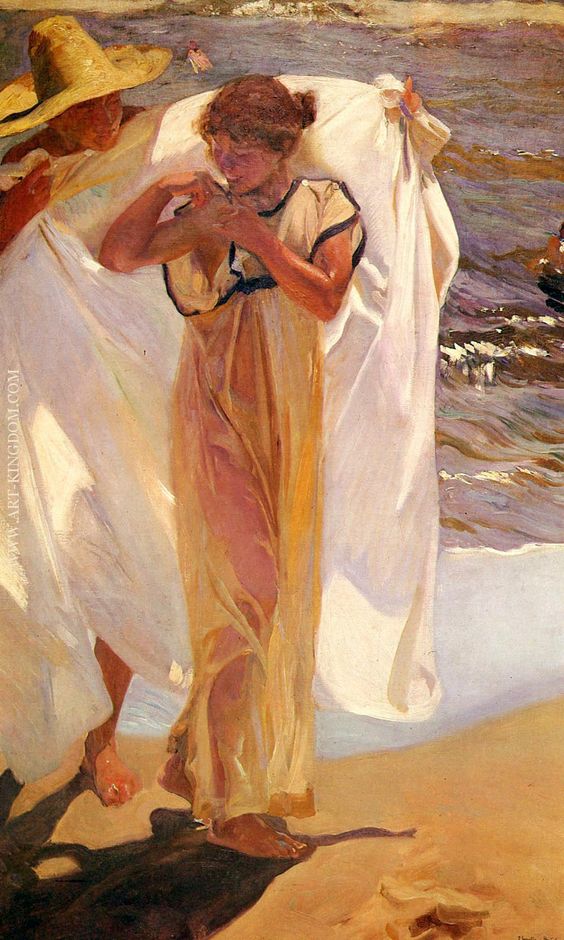 Joaquín Sorolla Saliendo Del Bano (Leaving the Bath) 1908 Fine Art Print