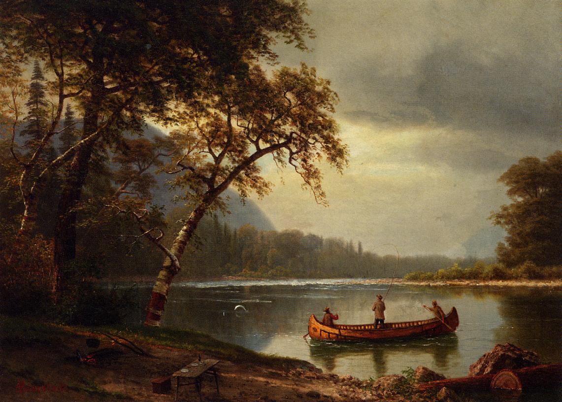 Albert Bierstadt Salmon Fishing on the Cascapediac River 1880 Fine Art Print
