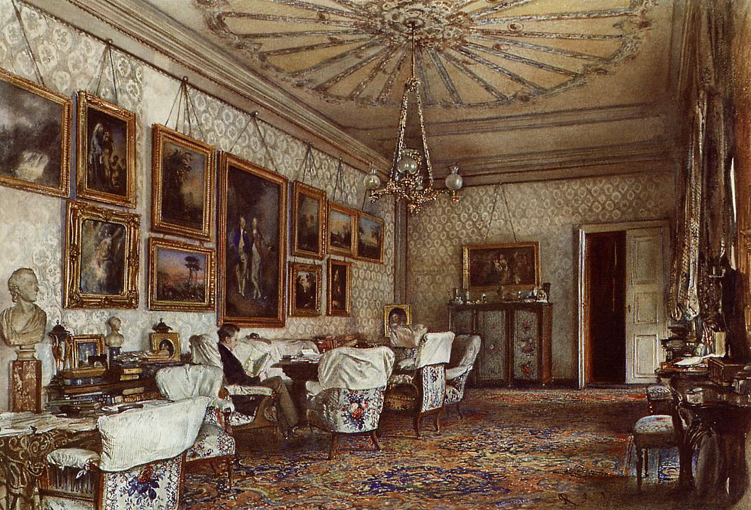 Rudolf von Alt Salon in the Apartment of Count Lanckoroński in Vienna 1881 Fine Art Print