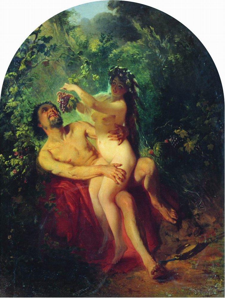 Konstantin Makovsky Satyr and Nymph 1863 Fine Art Print