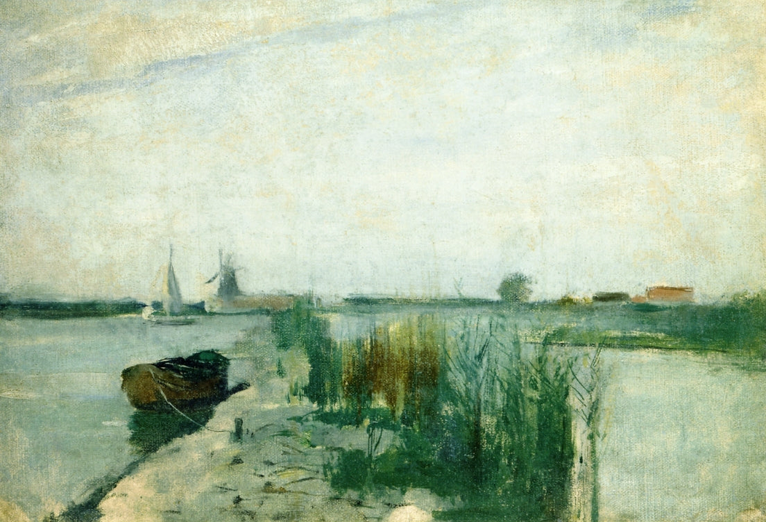 John Henry Twachtman Scene along a Dutch River 1885 Fine Art Print
