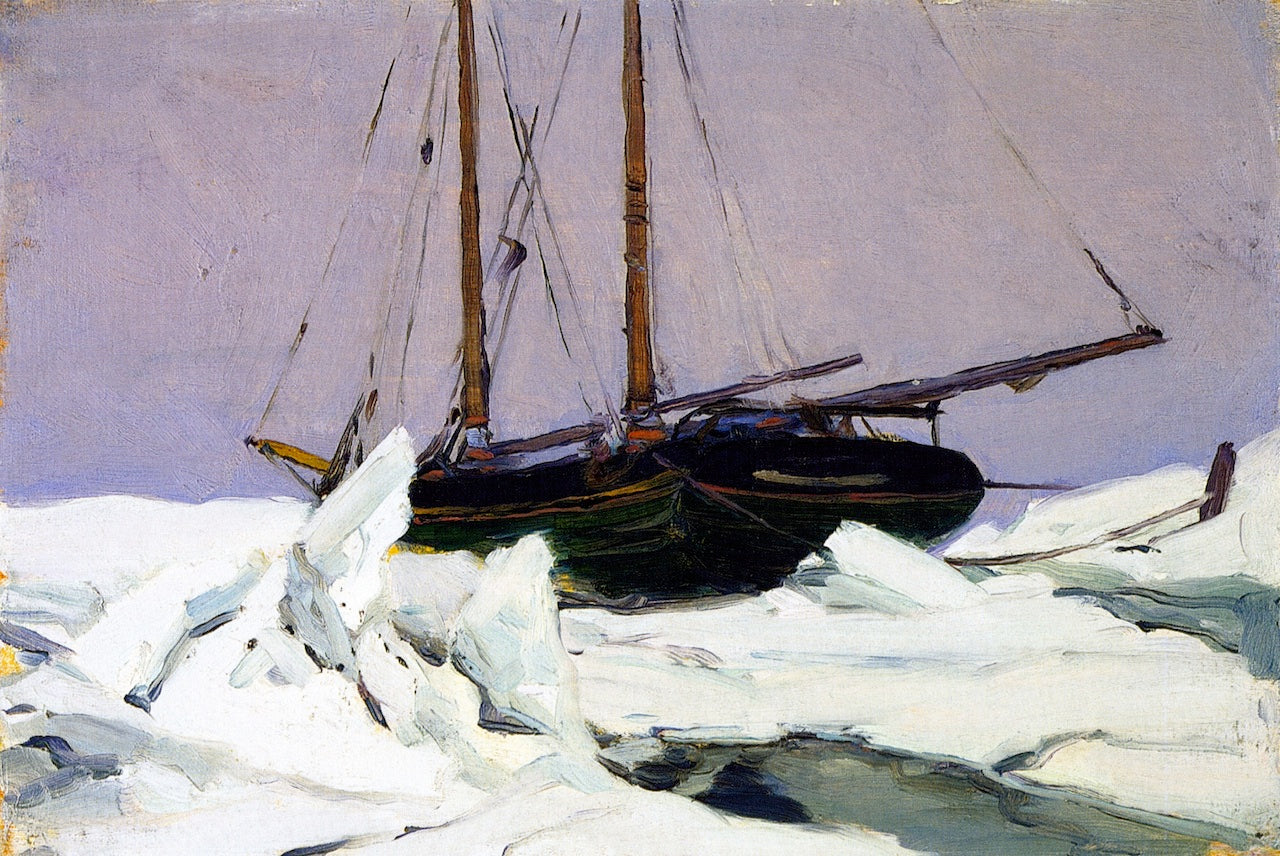 Clarence Gagnon Schooner in the Ice Pack (study) 1915 Fine Art Print