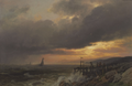 Hermann Ottomar Herzog Sunset on the Coast of Maine near Port Clyde 1850 Fine Art Print