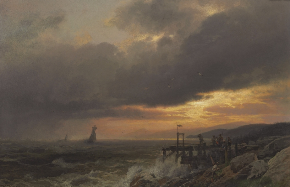 Hermann Ottomar Herzog Sunset on the Coast of Maine near Port Clyde 1850 Fine Art Print