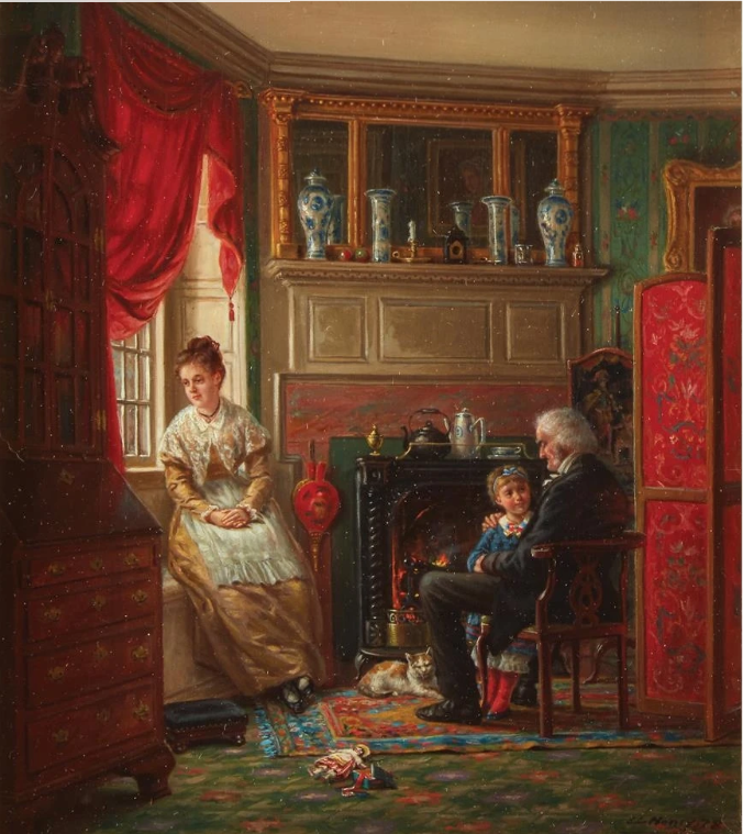 Edward Lamson Henry By the Fire 1878 Fine Art Print