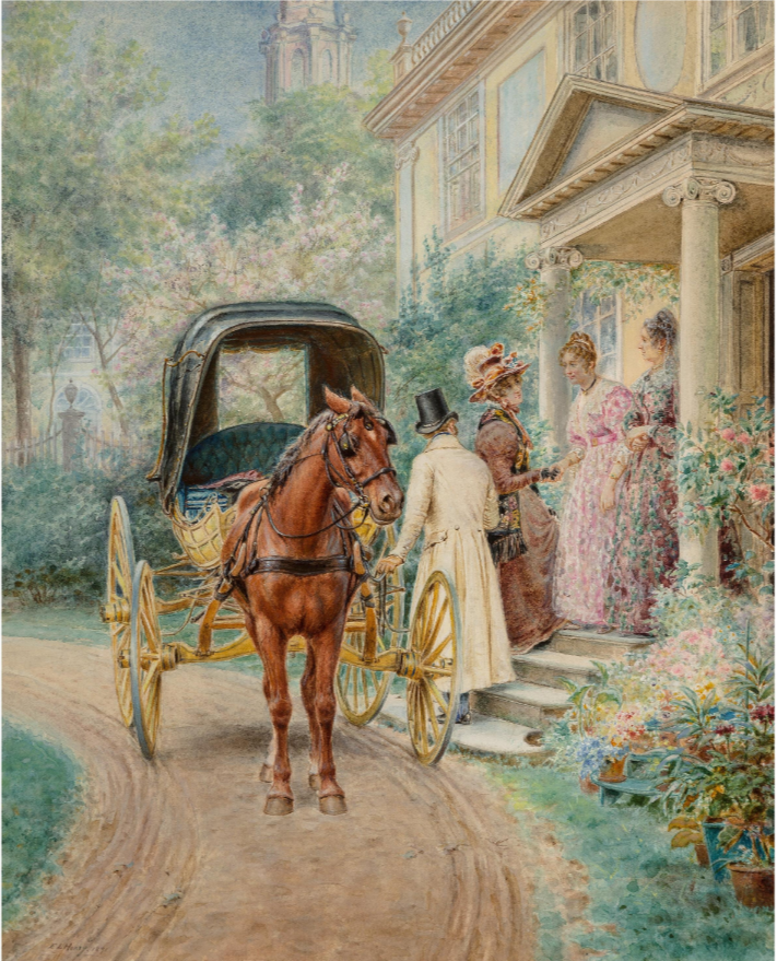 Edward Lamson Henry Mrs. Lydig & Her Daughter Greeting Their Guests 1891  Fine Art Print