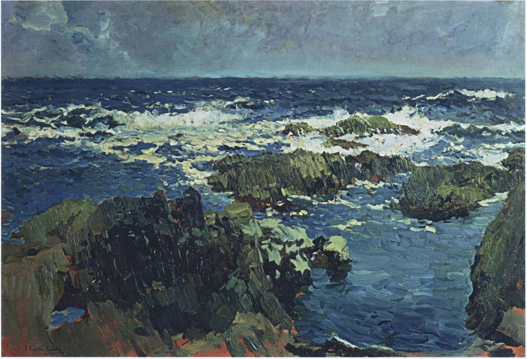 Joaquín Sorolla Sea and Rocks in San Esteban, Asturias 1903 Fine Art Print
