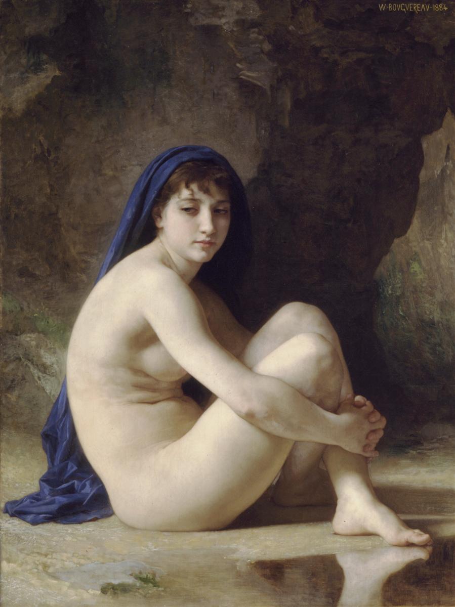 William-Adolphe Bouguereau Seated Nude 1884 Fine Art Print