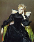 William Merritt Chase Seated Woman in Black Dress 1890 Fine Art Print