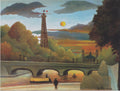 Henri Rousseau The Seine and the Eiffel Tower in the Sunset 1910 Fine Art Print