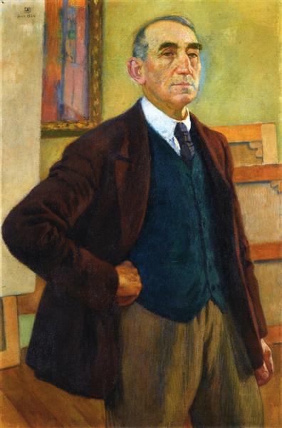 Theo van Rysselberghe Self Portrait in a Green Waistcoat 1924 Fine Art Print
