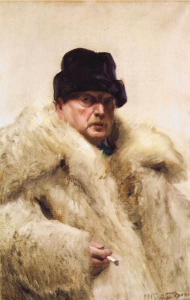 Anders Zorn Self-Portrait in a Wolfskin 1915 Fine Art Print