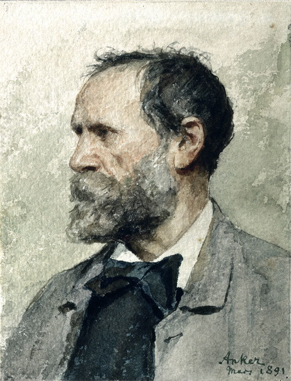 Albrecht Anker Self-portrait in profile, left 1891 Fine Art Print
