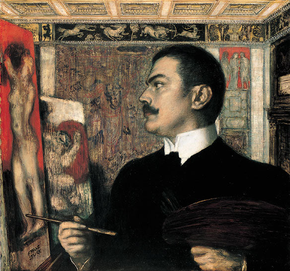 Franz Stuck Self-Portrait in Studio 1905 Fine Art Print