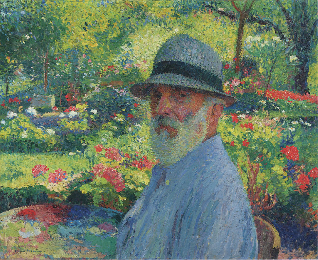 Henri Martin Self Portrait in the Garden 1943 Fine Art Print