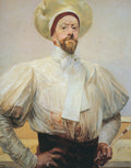 Jacek Malczewski Self-Portrait in White Dress 1914 Fine Art Print