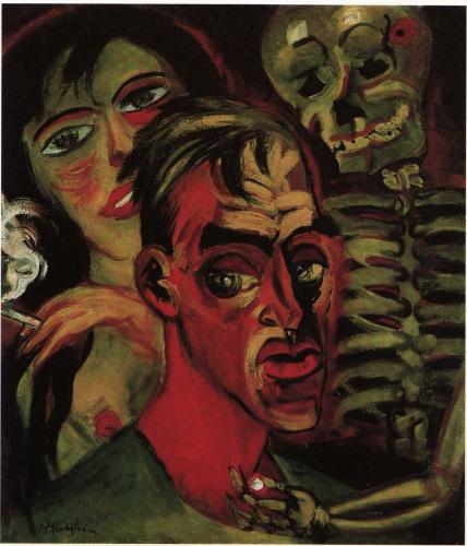 Max Pechstein Self-Portrait with Death 1920 Fine Art Print