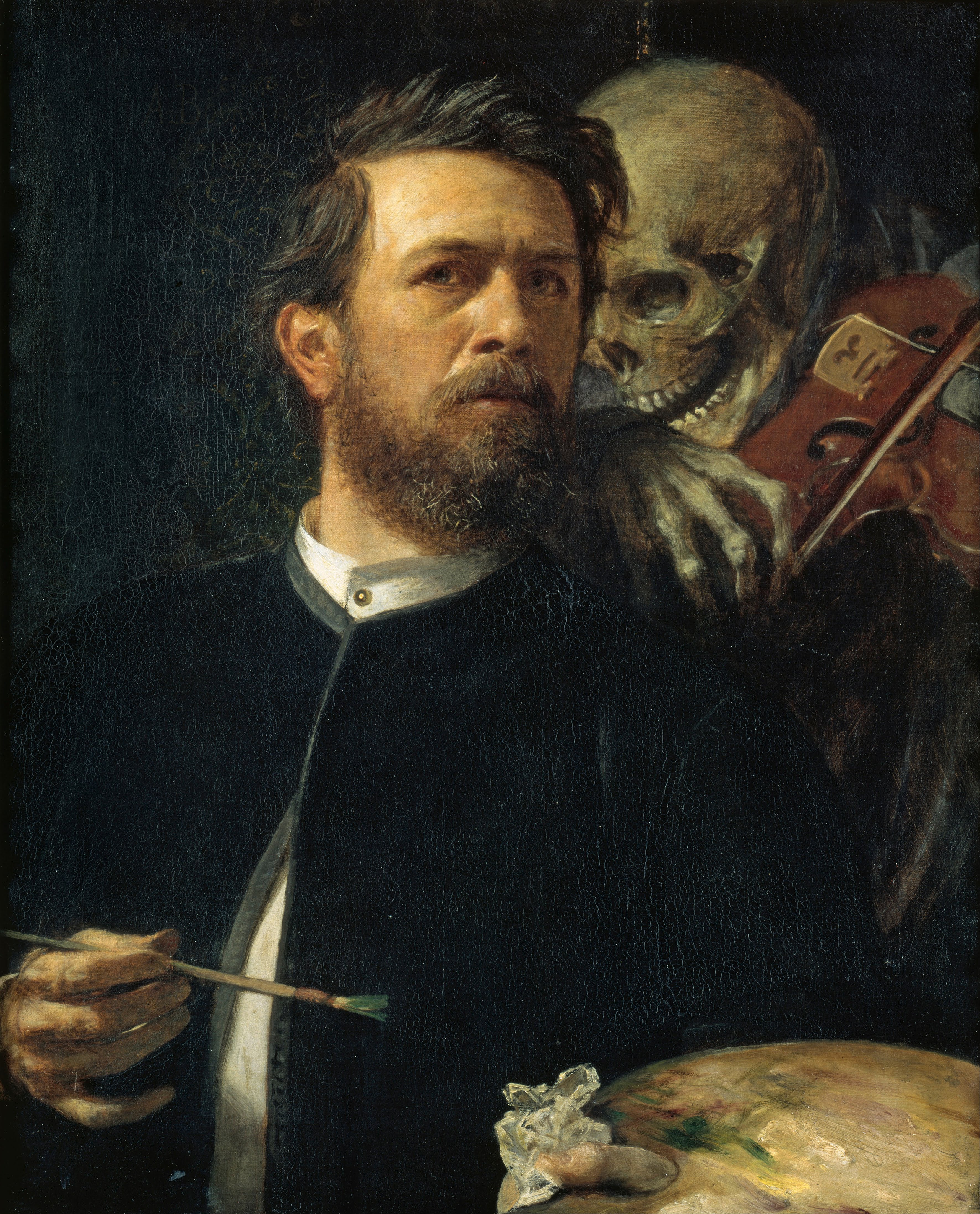 Arnold Böcklin Self-Portrait with Death Playing the Fiddle 1872 Fine Art Print