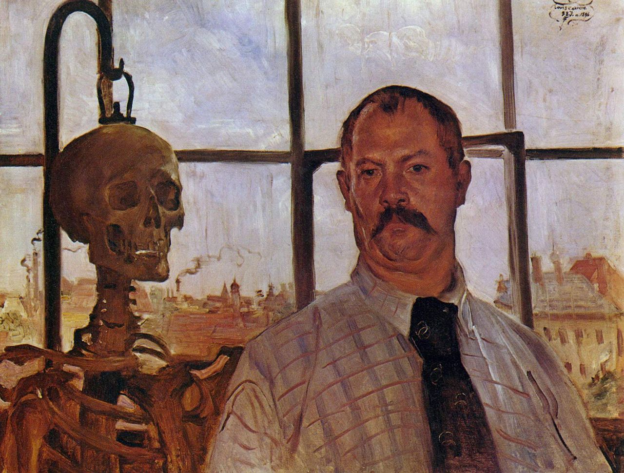 Lovis Corinth Self-Portrait with Skeleton 1896 Fine Art Print