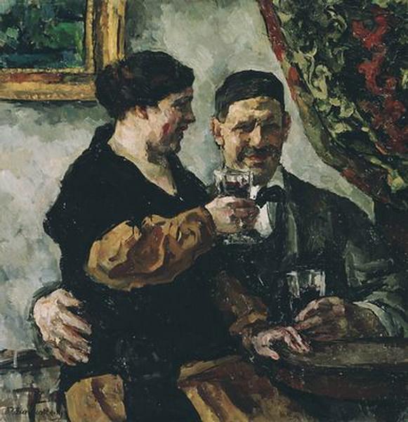 Pyotr Konchalovsky Self-Portrait with Wife 1923 Fine Art Print