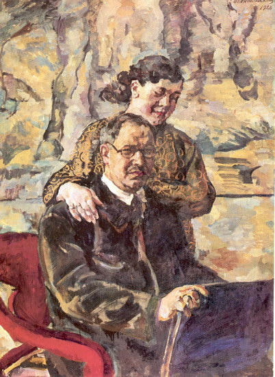 Pyotr Konchalovsky Self-Portrait with Wife 1928 Fine Art Print