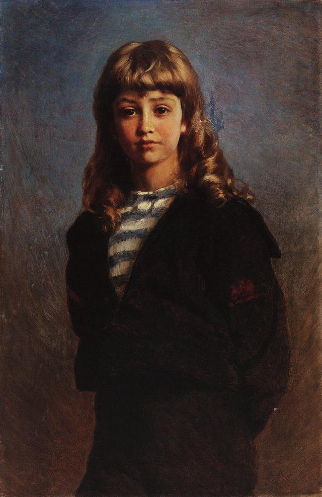 Konstantin Makovsky Serezha (Portrait of Son in Sailor Suit) 1887 Fine Art Print