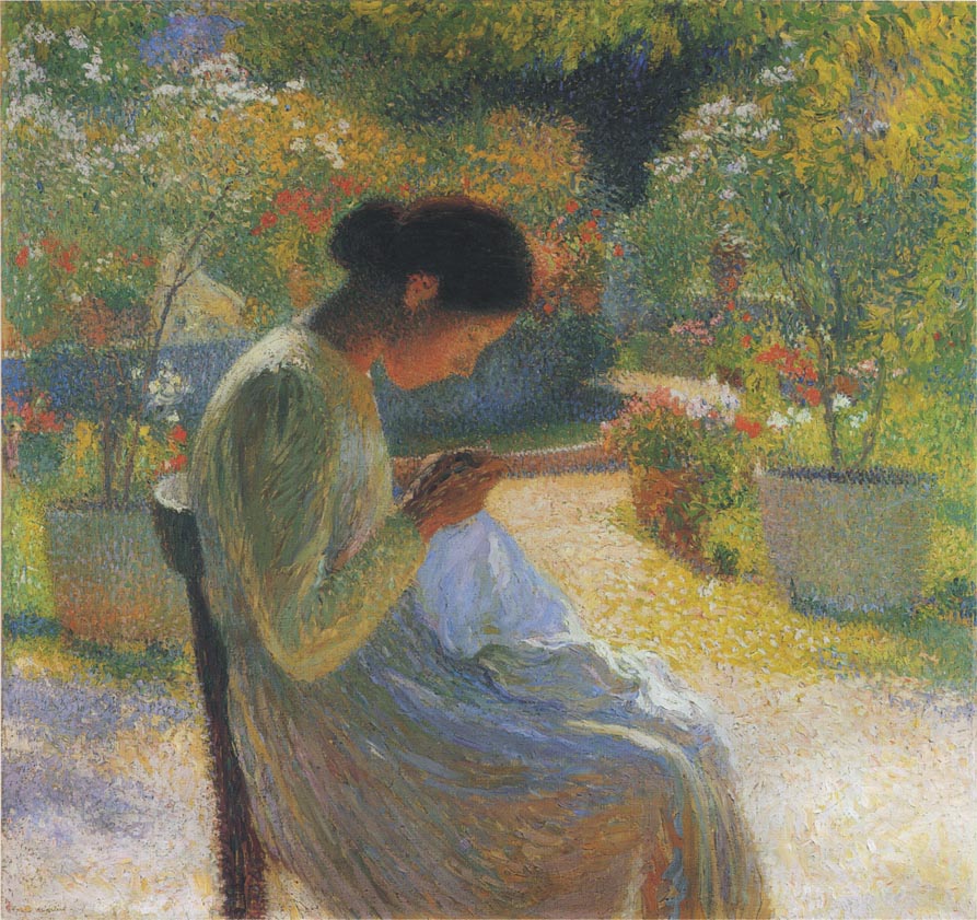 Henri Martin Sewing in the Garden at Marquayrol #2 1930 Fine Art Print