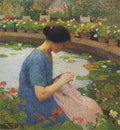 Henri Martin Sewing in the Garden at Marquayrol 1930 Fine Art Print