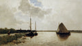 Johan Hendrik Weissenbruch Ships on Canal 1893 Fine Art Print