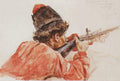 Vasily Surikov Shooting Cossack 1893 Fine Art Print