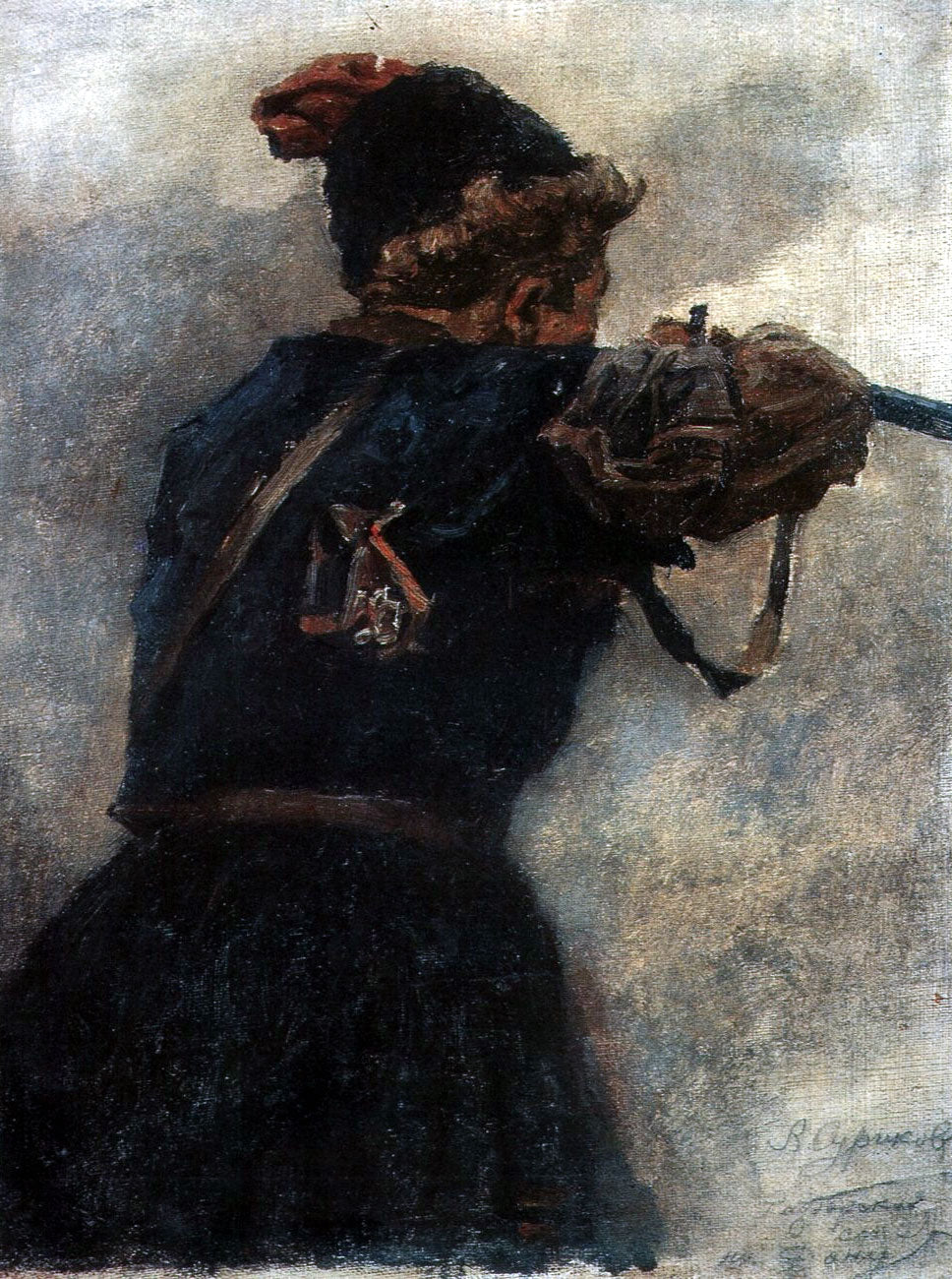 Vasily Surikov Shooting Cossack 1895 Fine Art Print