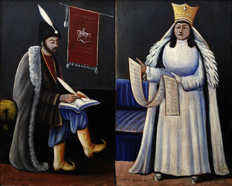 Niko Pirosmani Shota Rustaveli and Queen Tamar 1915 Fine Art Print